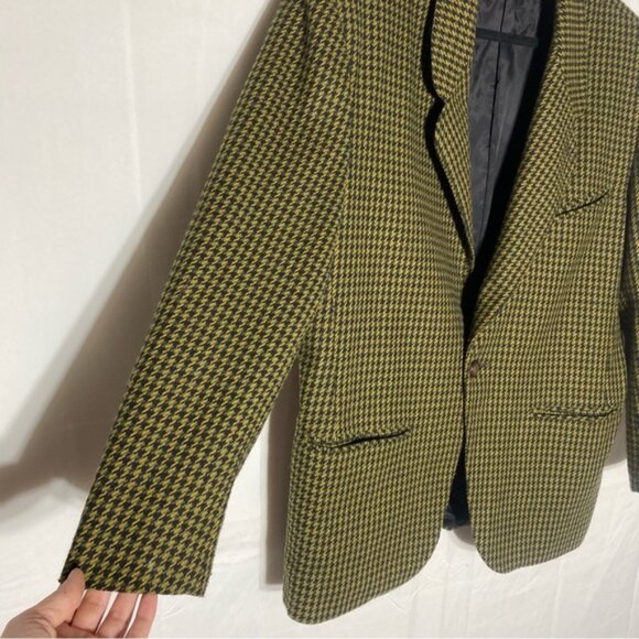 Vintage Two Roads Yellow Black Houndstooth Blazer - Picture 8 of 15